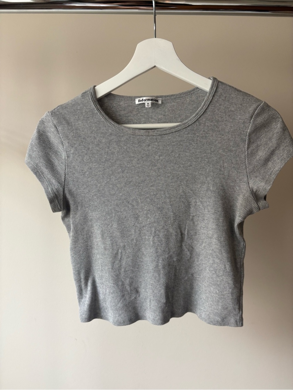 Reformation ribbed baby tee